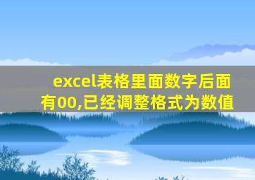 excel表格里面数字后面有00,已经调整格式为数值