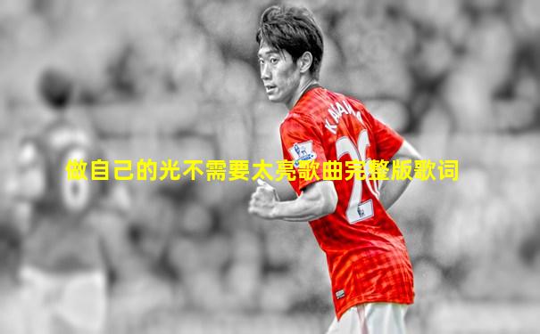 做自己的光不需要太亮歌曲完整版歌词