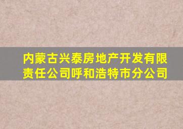 内蒙古兴泰房地产开发有限责任公司呼和浩特市分公司