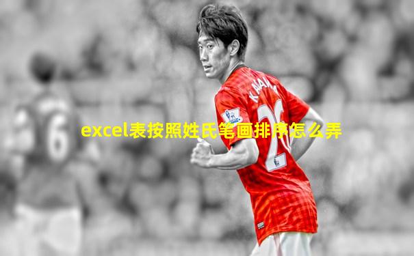 excel表按照姓氏笔画排序怎么弄
