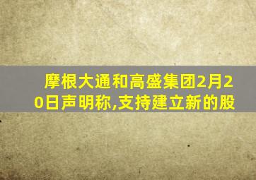 摩根大通和高盛集团2月20日声明称,支持建立新的股