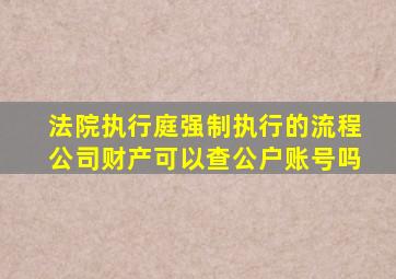 法院执行庭强制执行的流程公司财产可以查公户账号吗